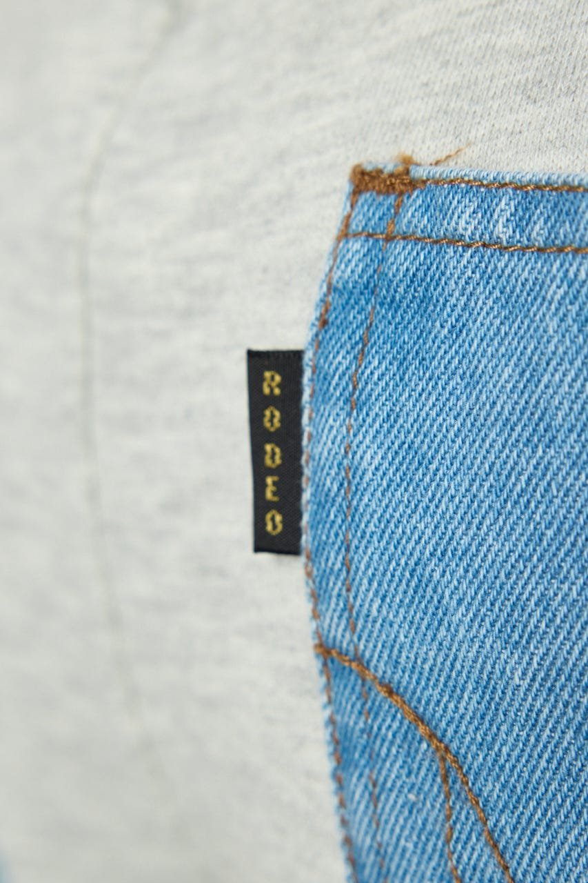 デニムウエスト スウェットワイドパンツ L/T.GRY S