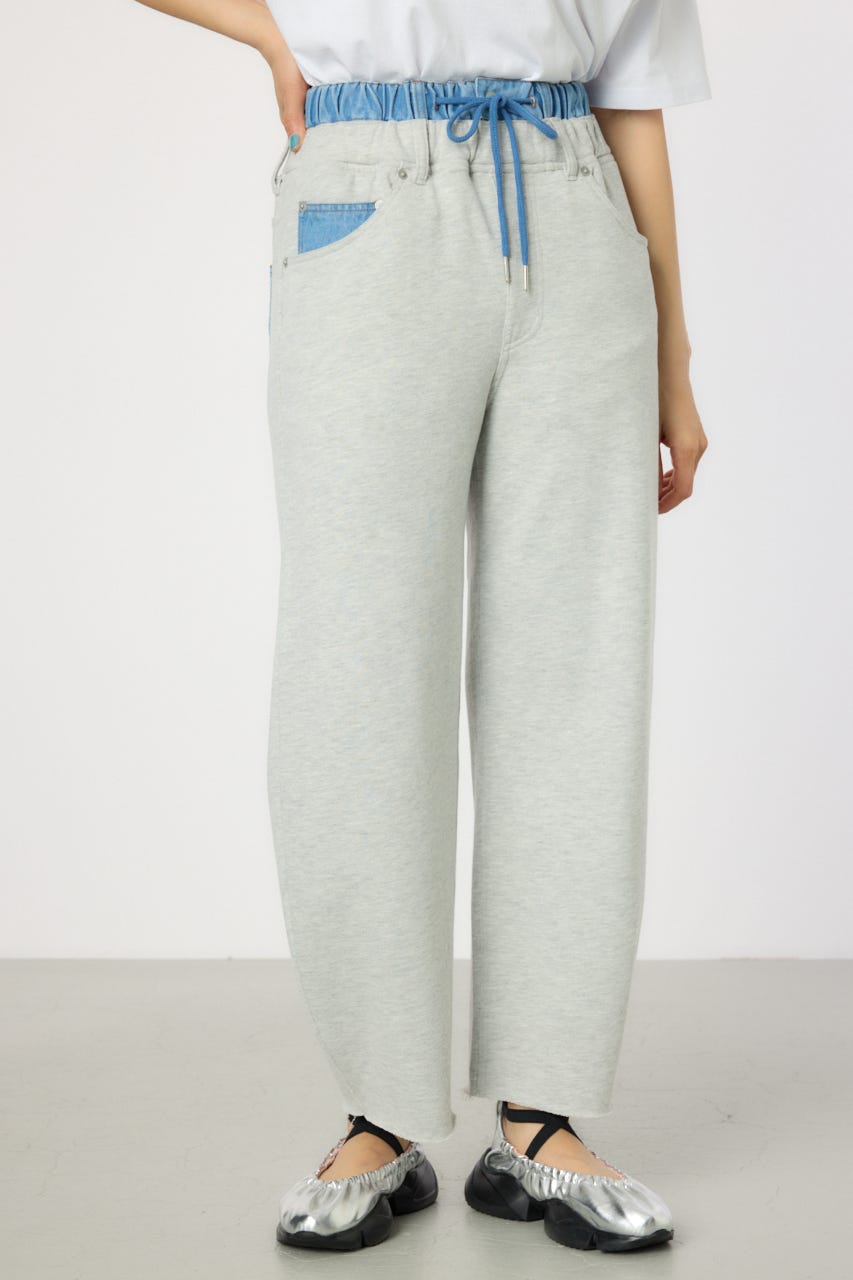 デニムウエスト スウェットワイドパンツ L/T.GRY S