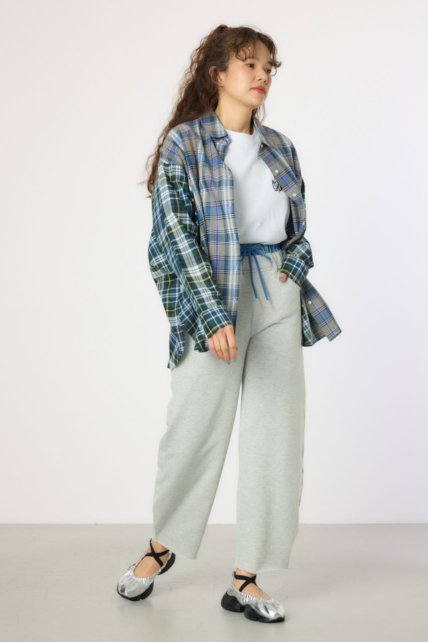 デニムウエスト スウェットワイドパンツ L/T.GRY S
