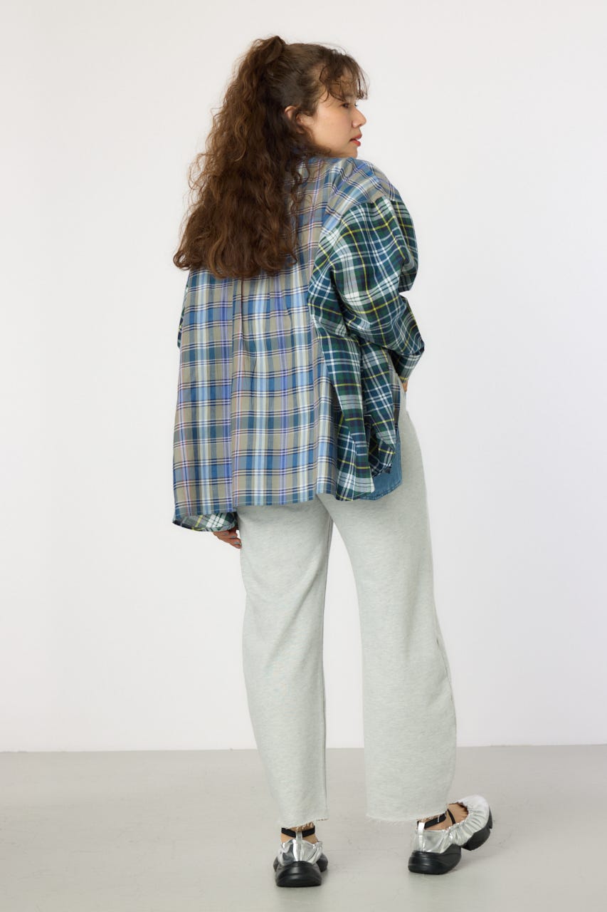 デニムウエスト スウェットワイドパンツ L/T.GRY S