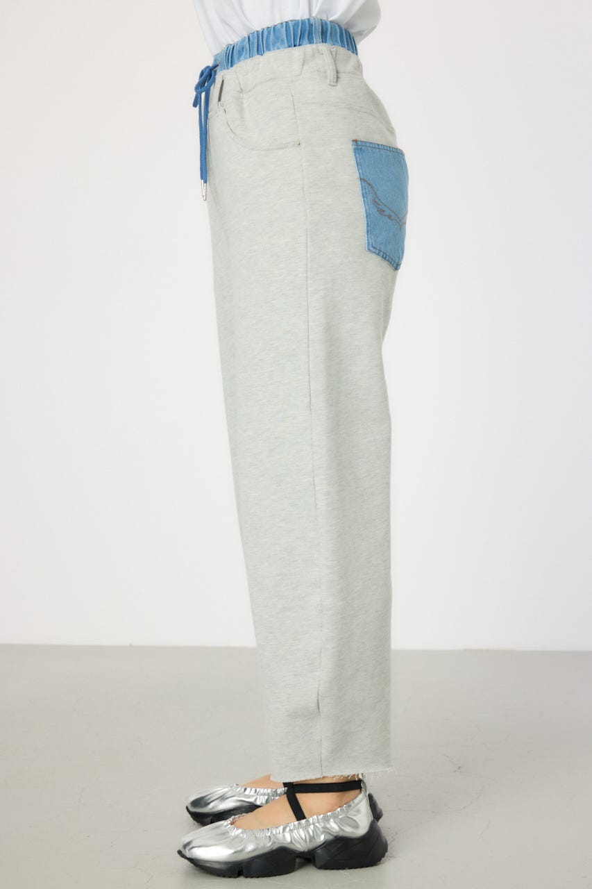 デニムウエスト スウェットワイドパンツ L/T.GRY S