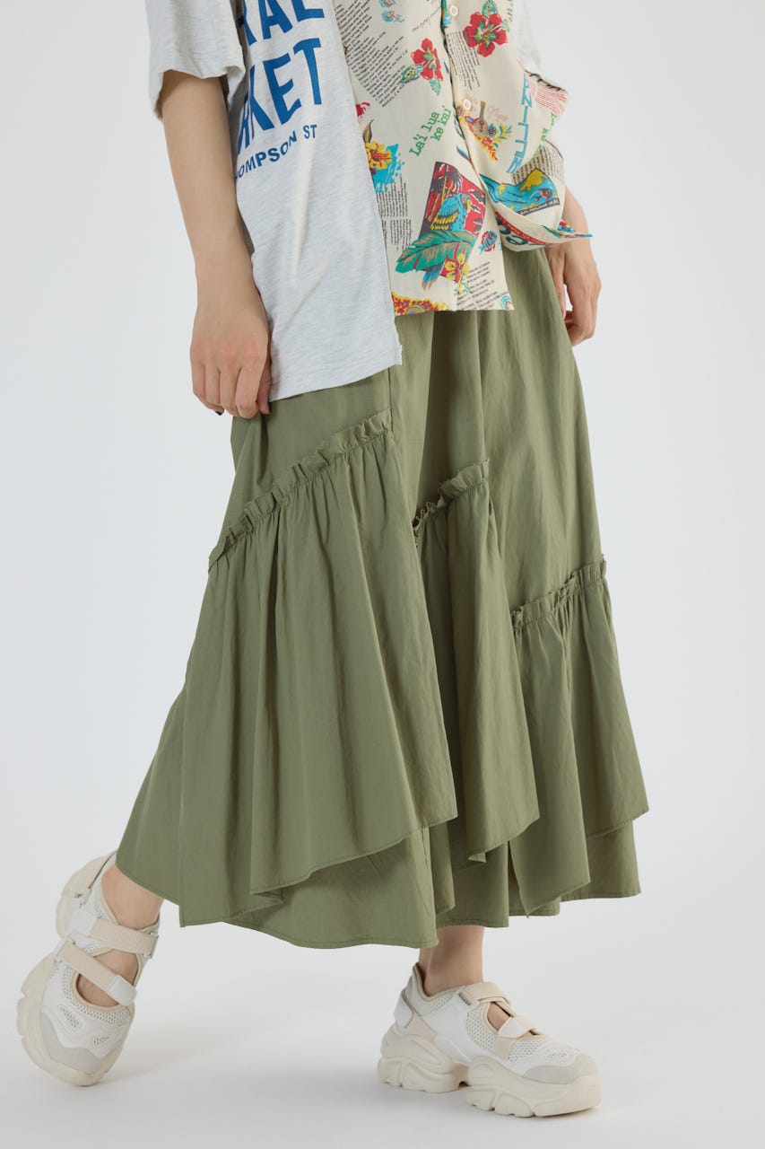 SUKALA アシンメトリーギャザートップス　スモークグリーン S 新品 未使用 SUKALA アシンメトリーギャザーブラトップ Lサイズ