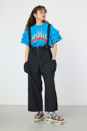 ウエストフリルサス付きパンツ