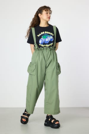 ウエストフリルサス付きパンツ