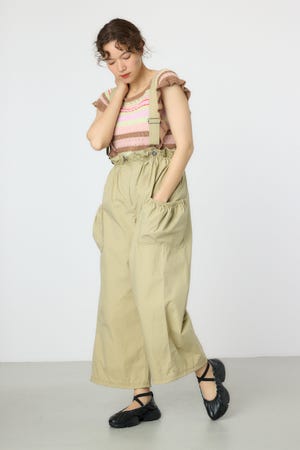 ウエストフリルサス付きパンツ
