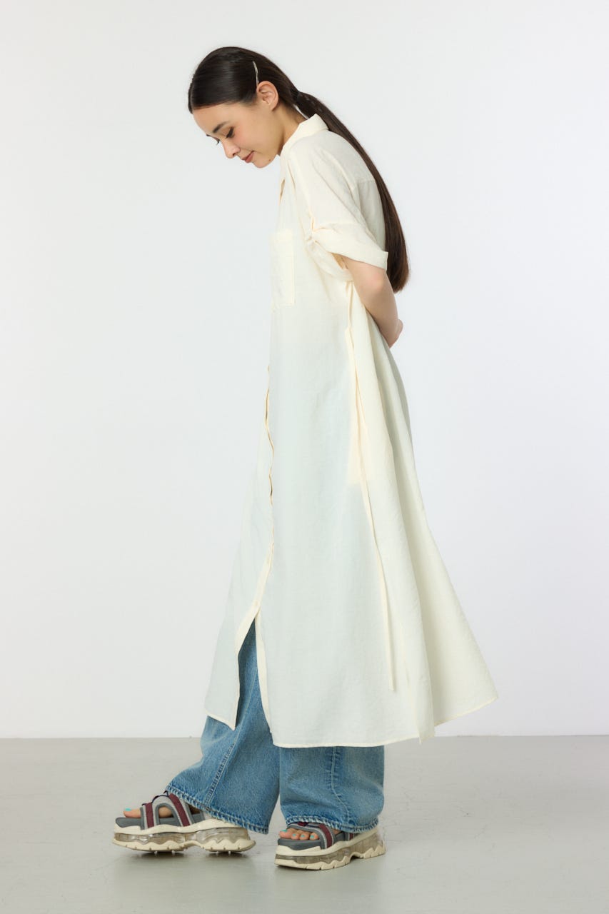 LOISIR ロワズィールのシャツワンピース　ロング　アイボリー系 2WAYロングシャツワンピース | ワンピース | KINGLILY