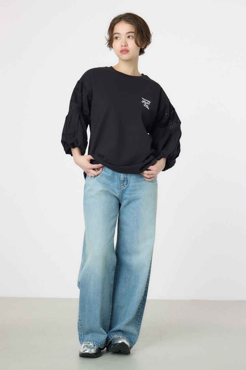 バルーンスリーブトップス BLK FREE