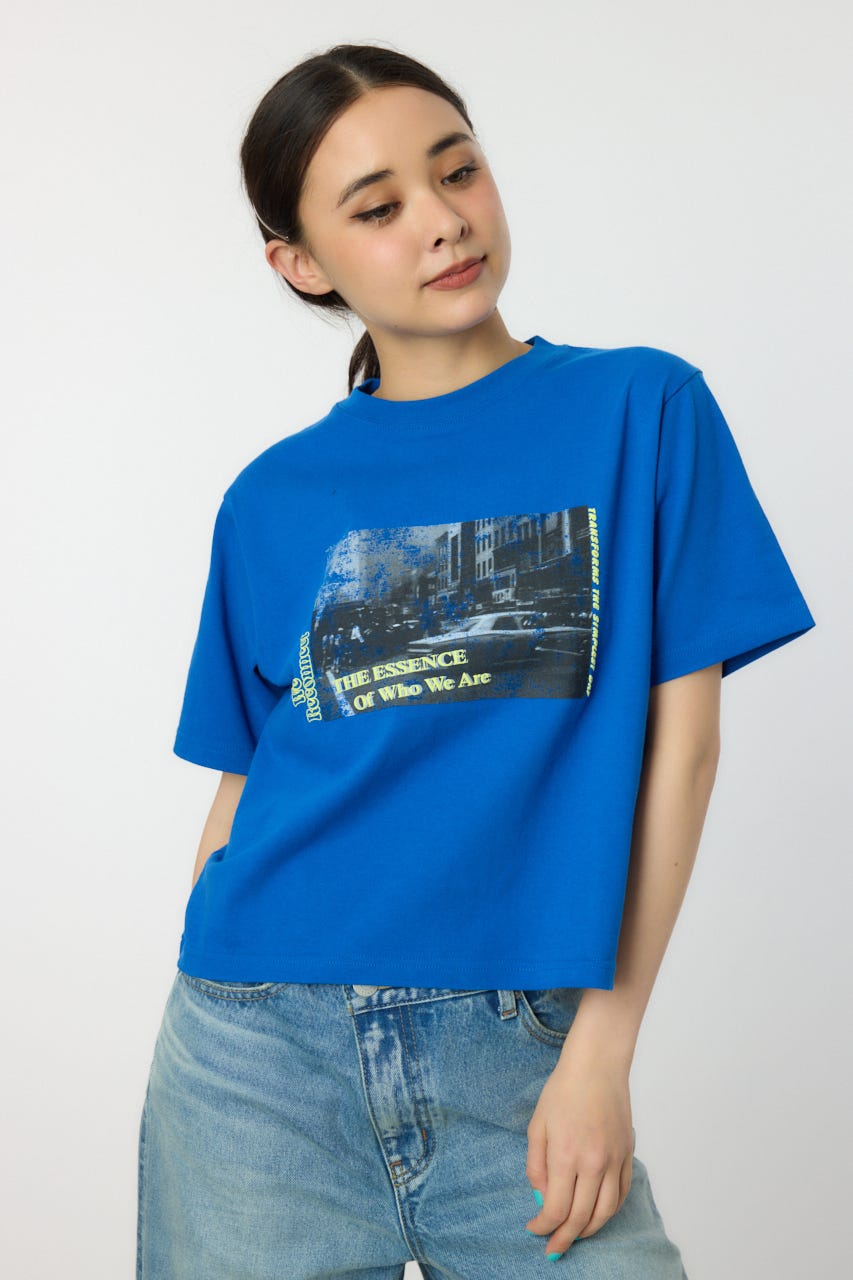 d.i.a. ダイヤ タグ付き 背中見せTシャツ トップス ブルー d.i.a. ダイヤ タグ付き 背中見せTシャツ トップス ブルー