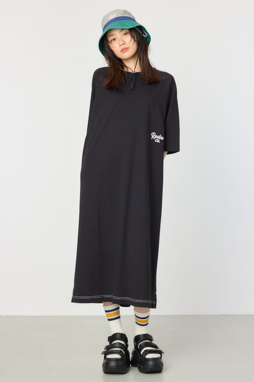 ワンピース DALLA brown stripe onepiece DL1311 RODEO CROWNS WIDE BOWL | サテンレースキャミワンピース