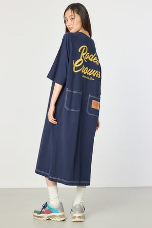 ラグランカラーステッチワンピース