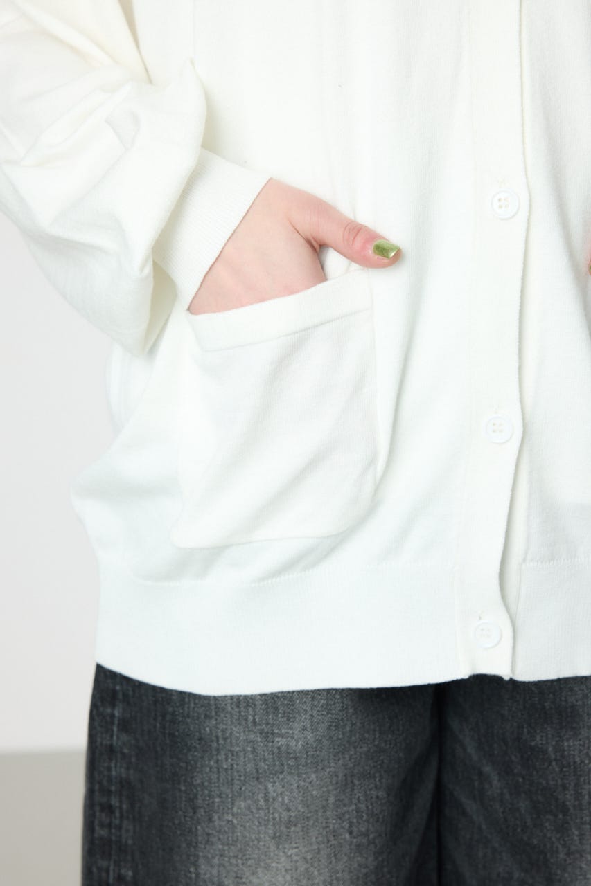 スクリプト LOGO ニットカーディガン O/WHT FREE
