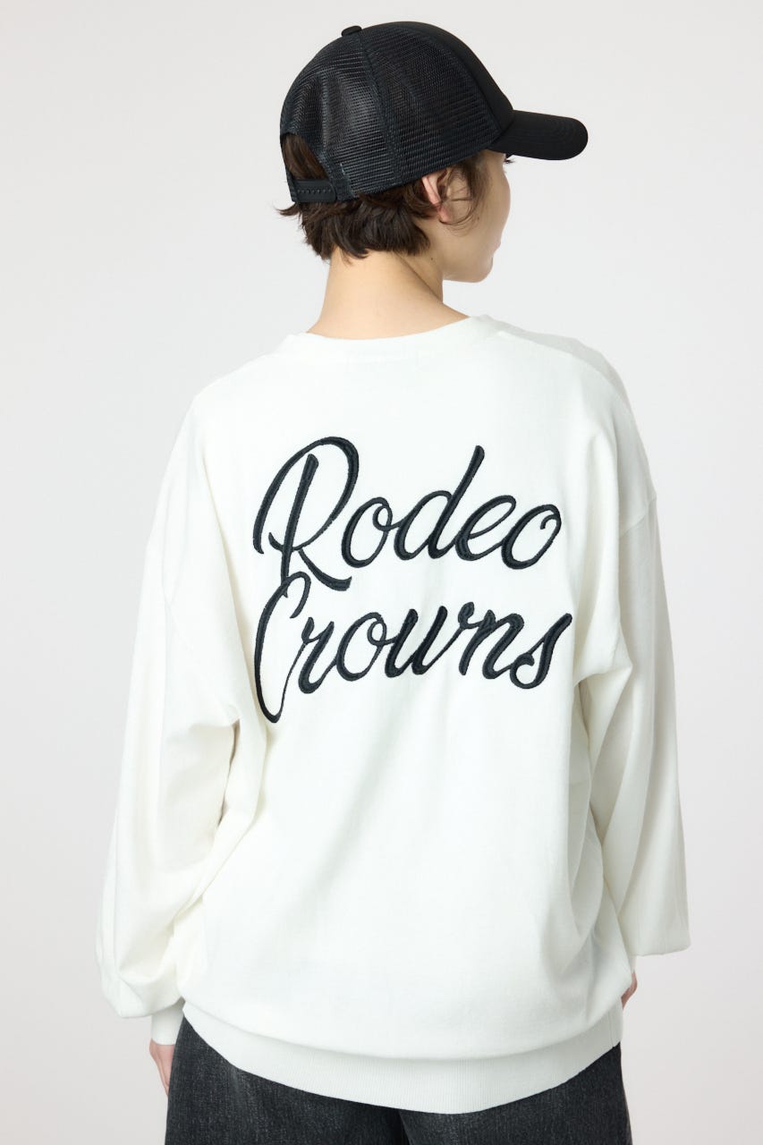 スクリプト LOGO ニットカーディガン O/WHT FREE