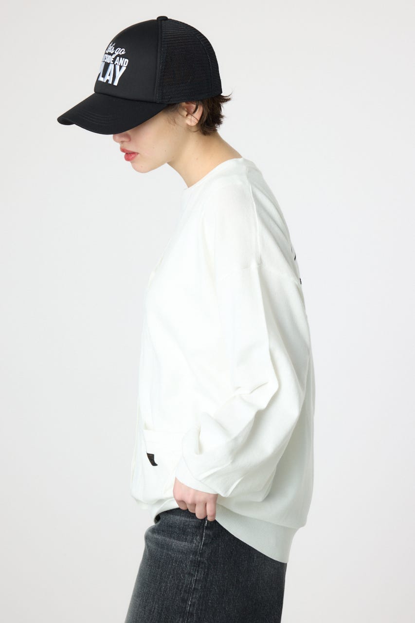 スクリプト LOGO ニットカーディガン O/WHT FREE