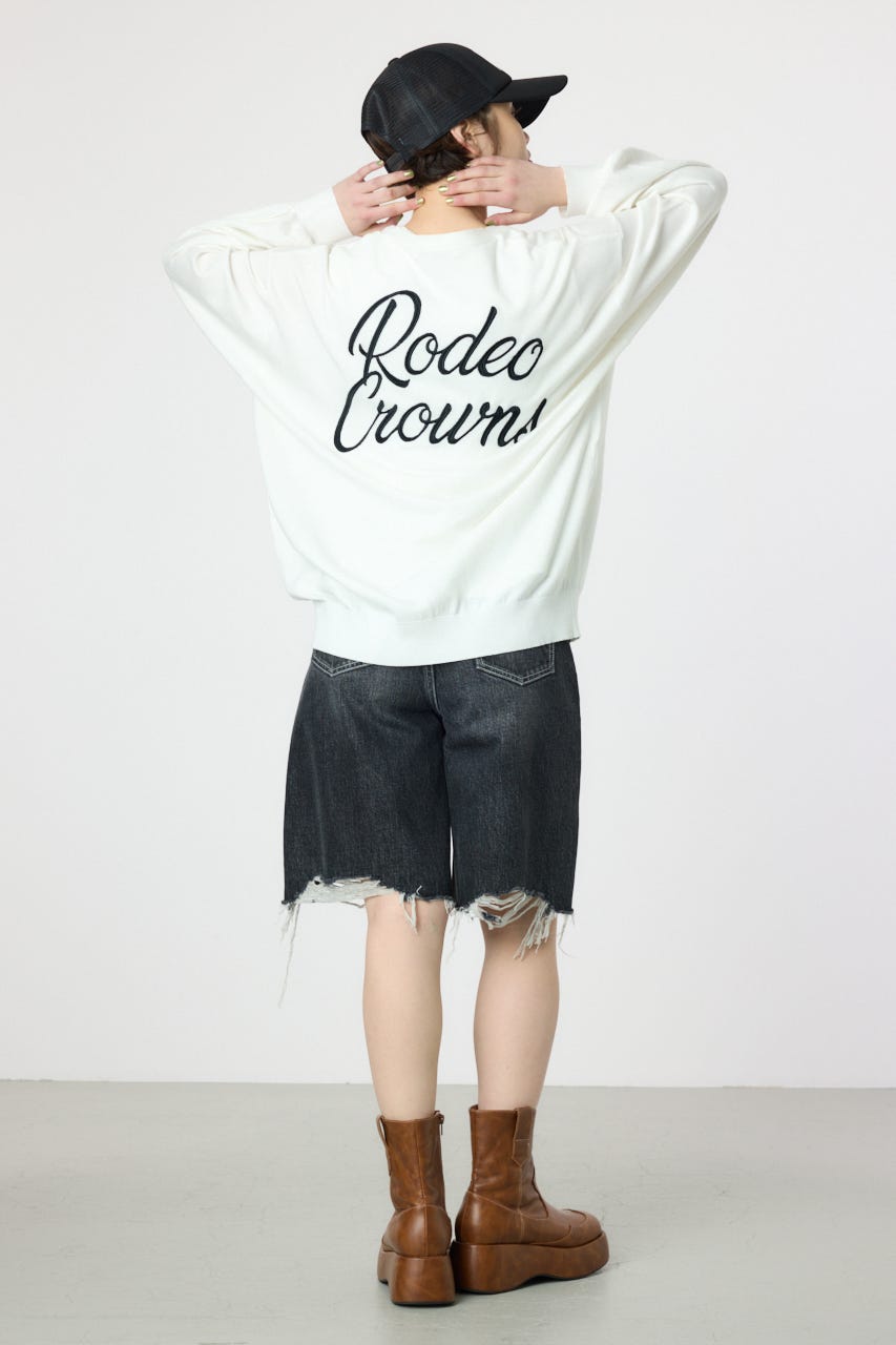 スクリプト LOGO ニットカーディガン O/WHT FREE