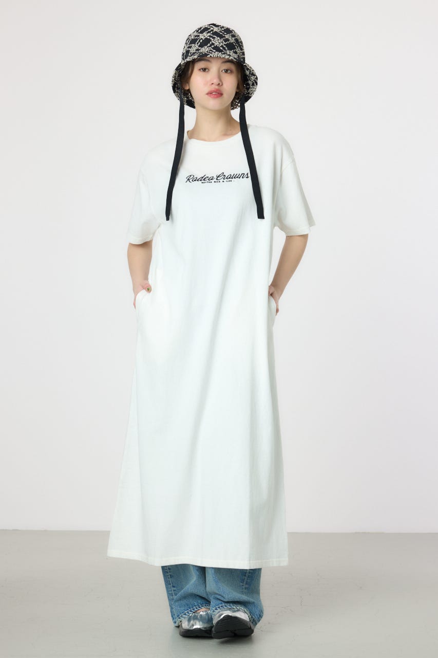 加工EBL LOGOワンピース O/WHT FREE