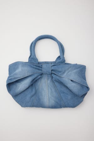 リボンデニムトート