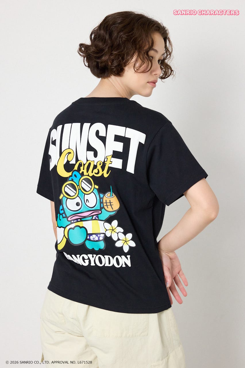 (サンリオキャラクターズ)SUNSET Tシャツ BLK M