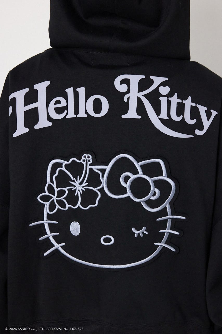 (HELLOKITTY)アップリケジップフーディー BLK FREE