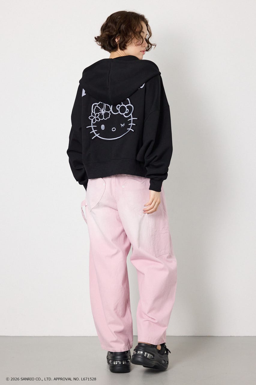 (HELLOKITTY)アップリケジップフーディー BLK FREE