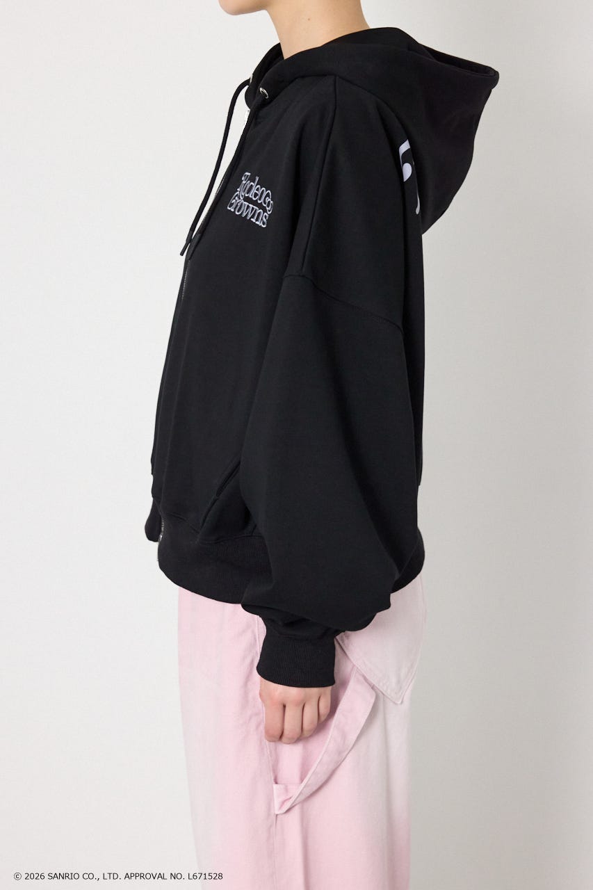 (HELLOKITTY)アップリケジップフーディー BLK FREE