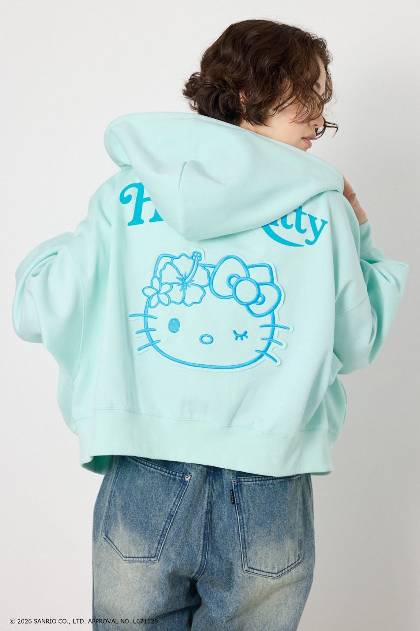 (HELLOKITTY)アップリケジップフーディー L/MINT FREE