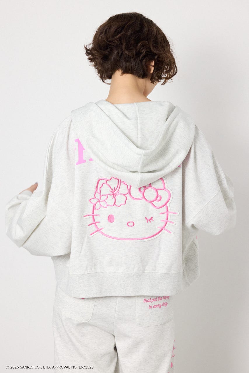 (HELLOKITTY)アップリケジップフーディー L/T.GRY FREE