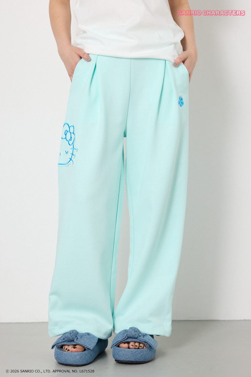 (HELLOKITTY)アップリケスウェットパンツ L/MINT M