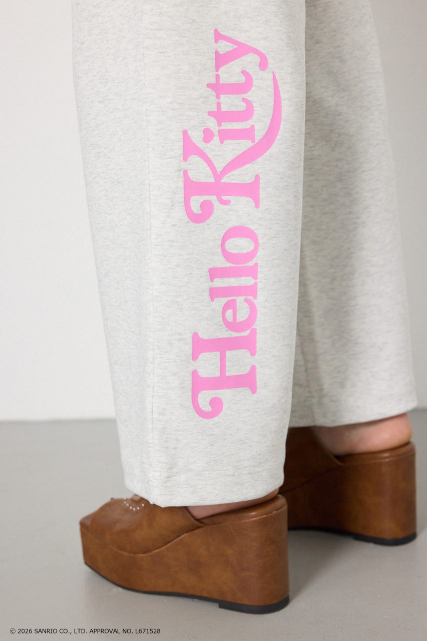 (HELLOKITTY)アップリケスウェットパンツ L/T.GRY M