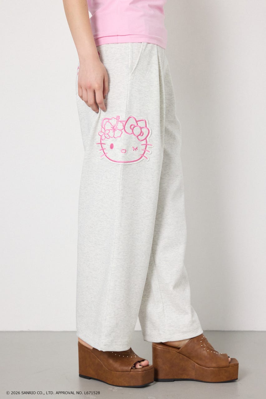 (HELLOKITTY)アップリケスウェットパンツ L/T.GRY M