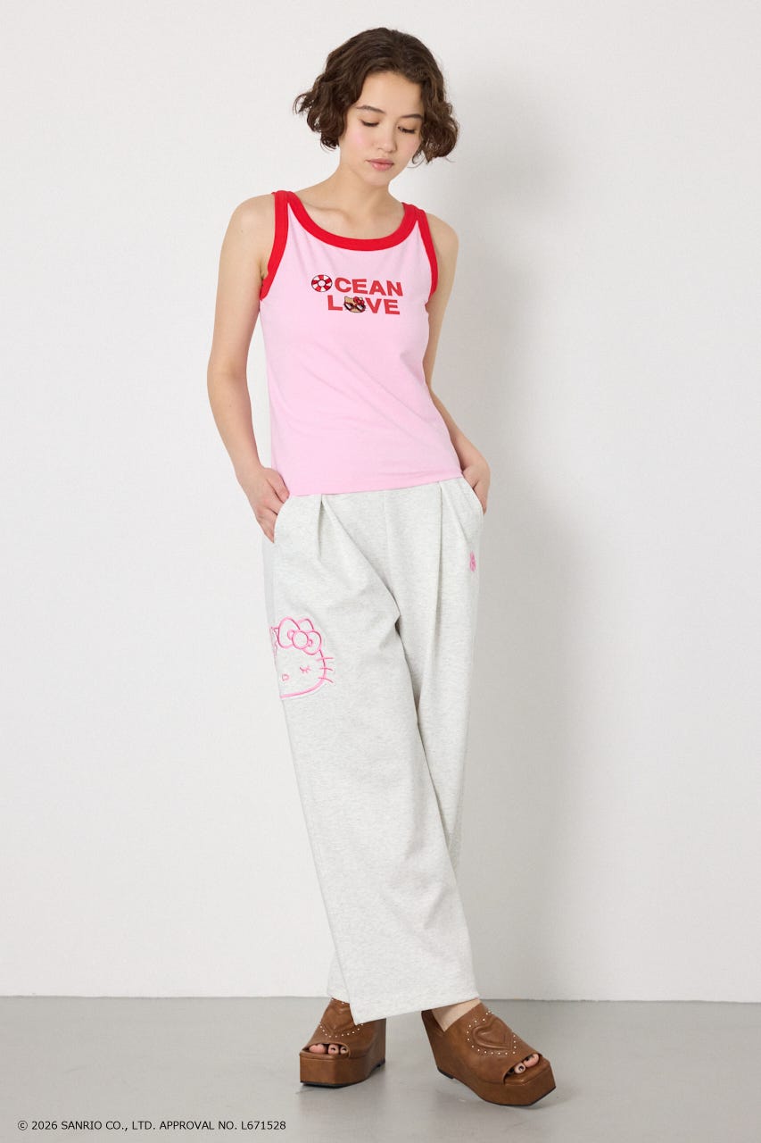 (HELLOKITTY)アップリケスウェットパンツ L/T.GRY M