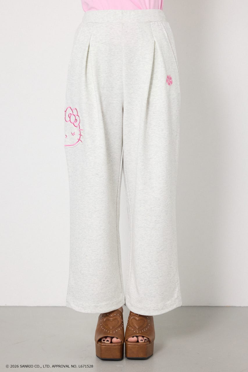 (HELLOKITTY)アップリケスウェットパンツ L/T.GRY M