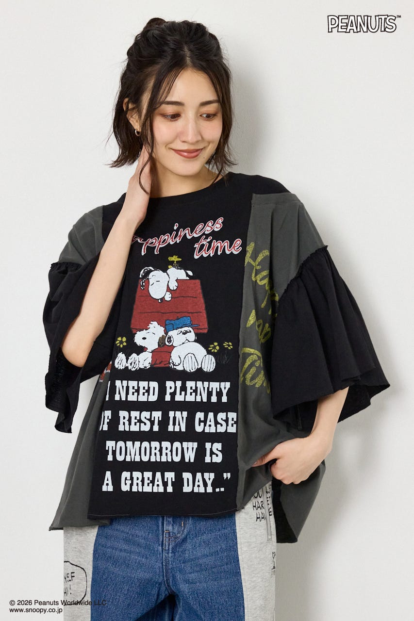 (PEANUTS)カスタムドッキングTシャツ