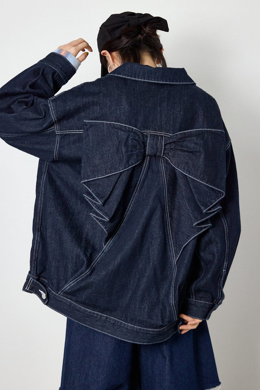 【AW先行予約アイテム】ビッグリボンデニムジャケット One Wash FREE