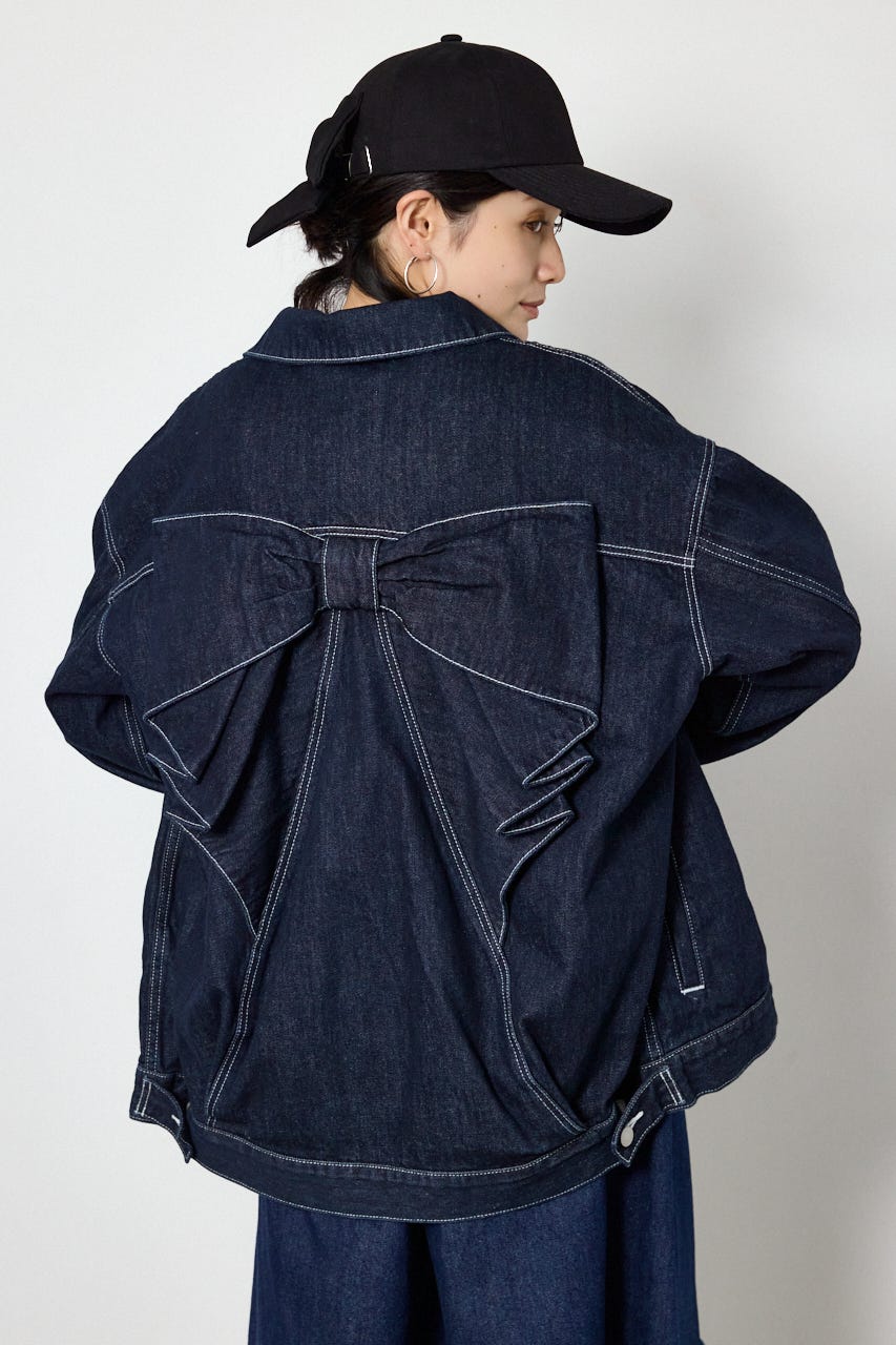 【AW先行予約アイテム】ビッグリボンデニムジャケット One Wash FREE