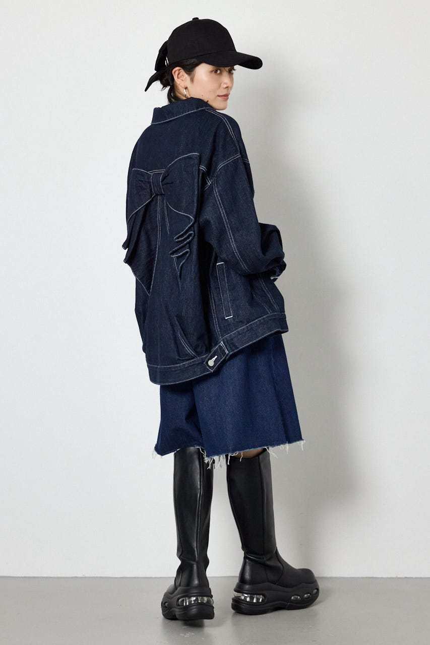【AW先行予約アイテム】ビッグリボンデニムジャケット One Wash FREE