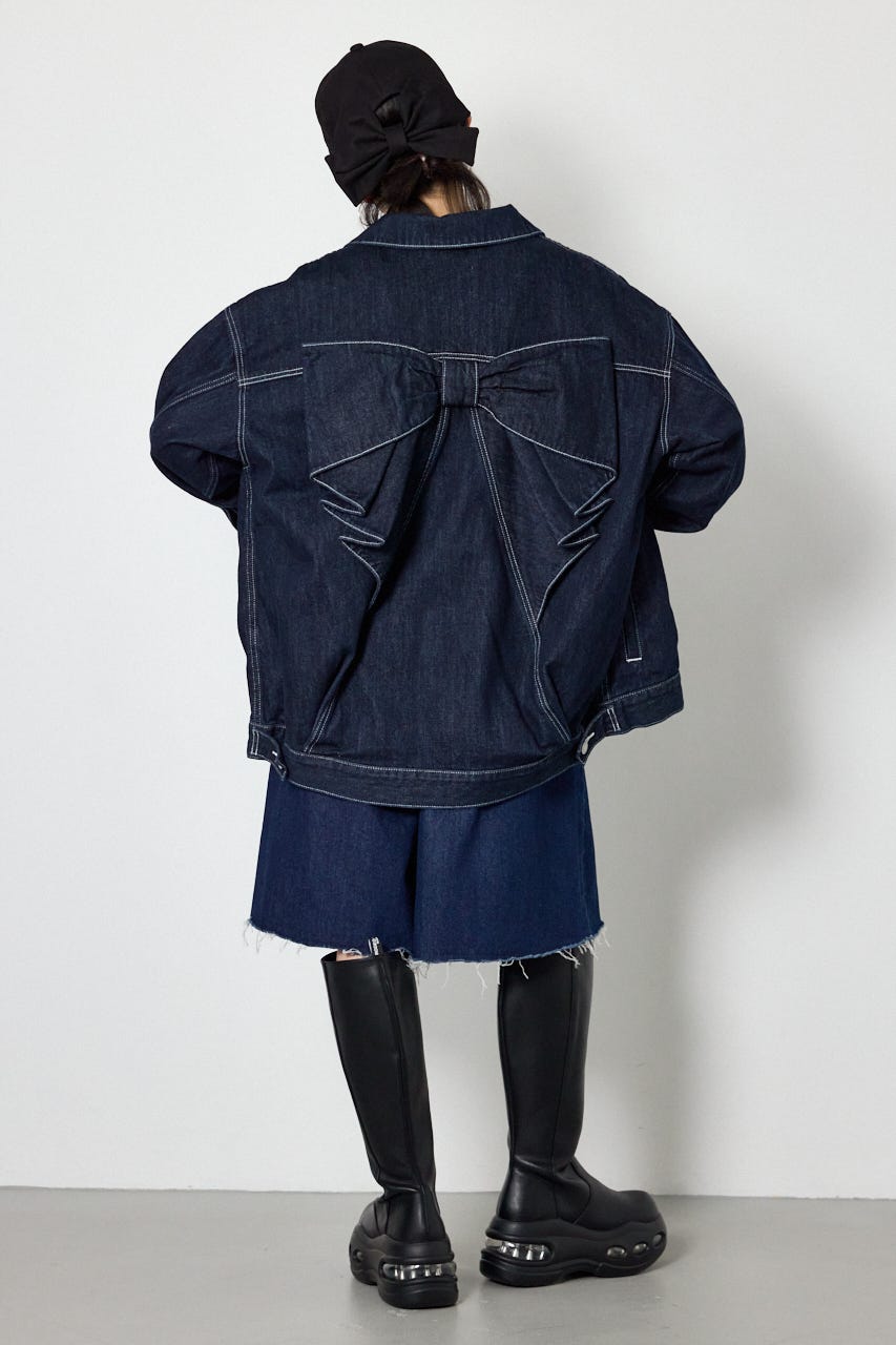 【AW先行予約アイテム】ビッグリボンデニムジャケット One Wash FREE