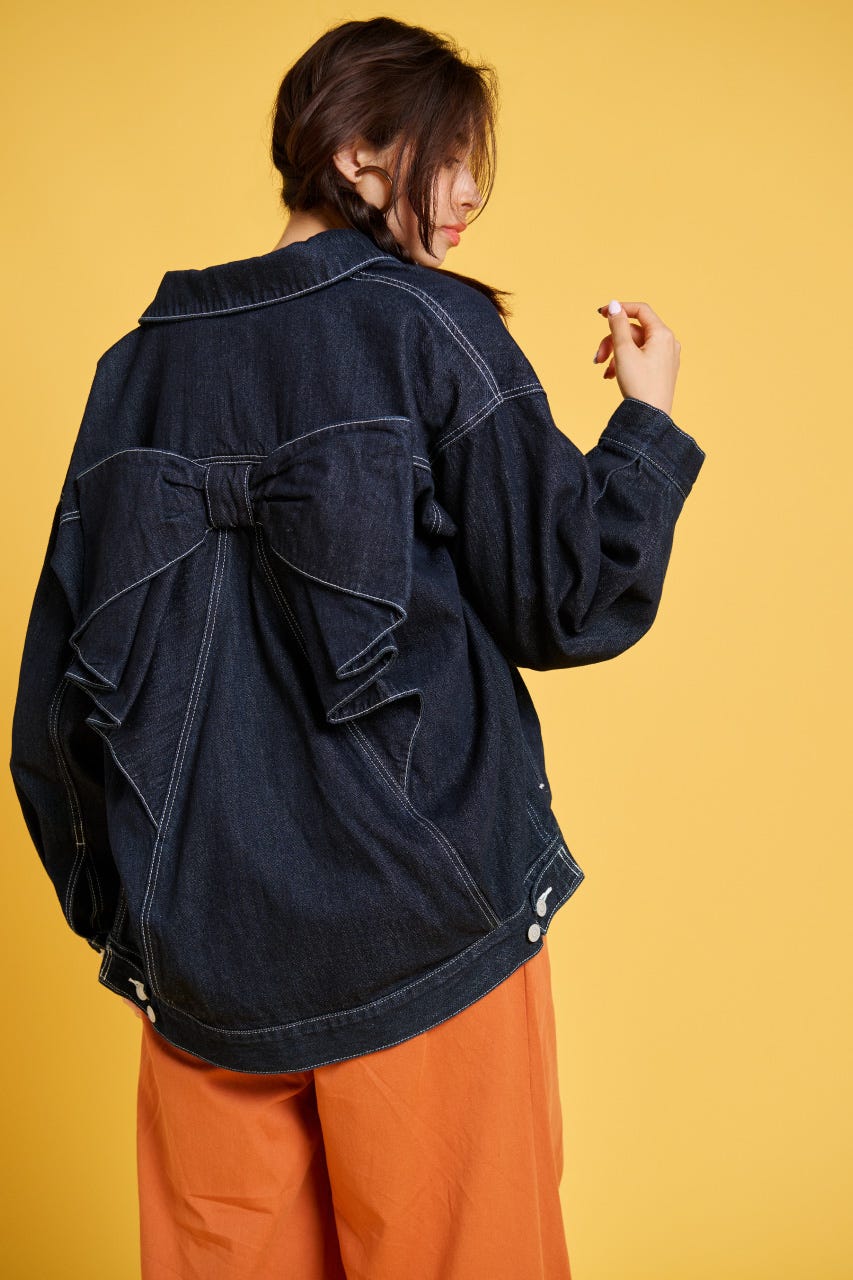 ビッグリボンデニムジャケット One Wash FREE