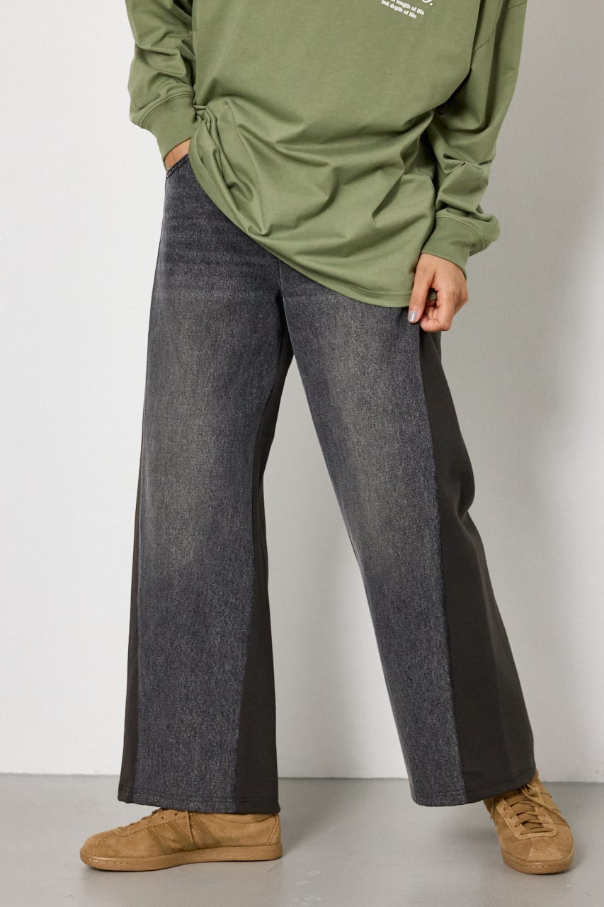DENIM COMBO PANTS BLK S