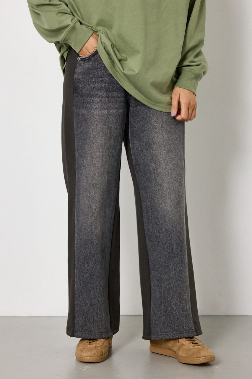 DENIM COMBO PANTS BLK S