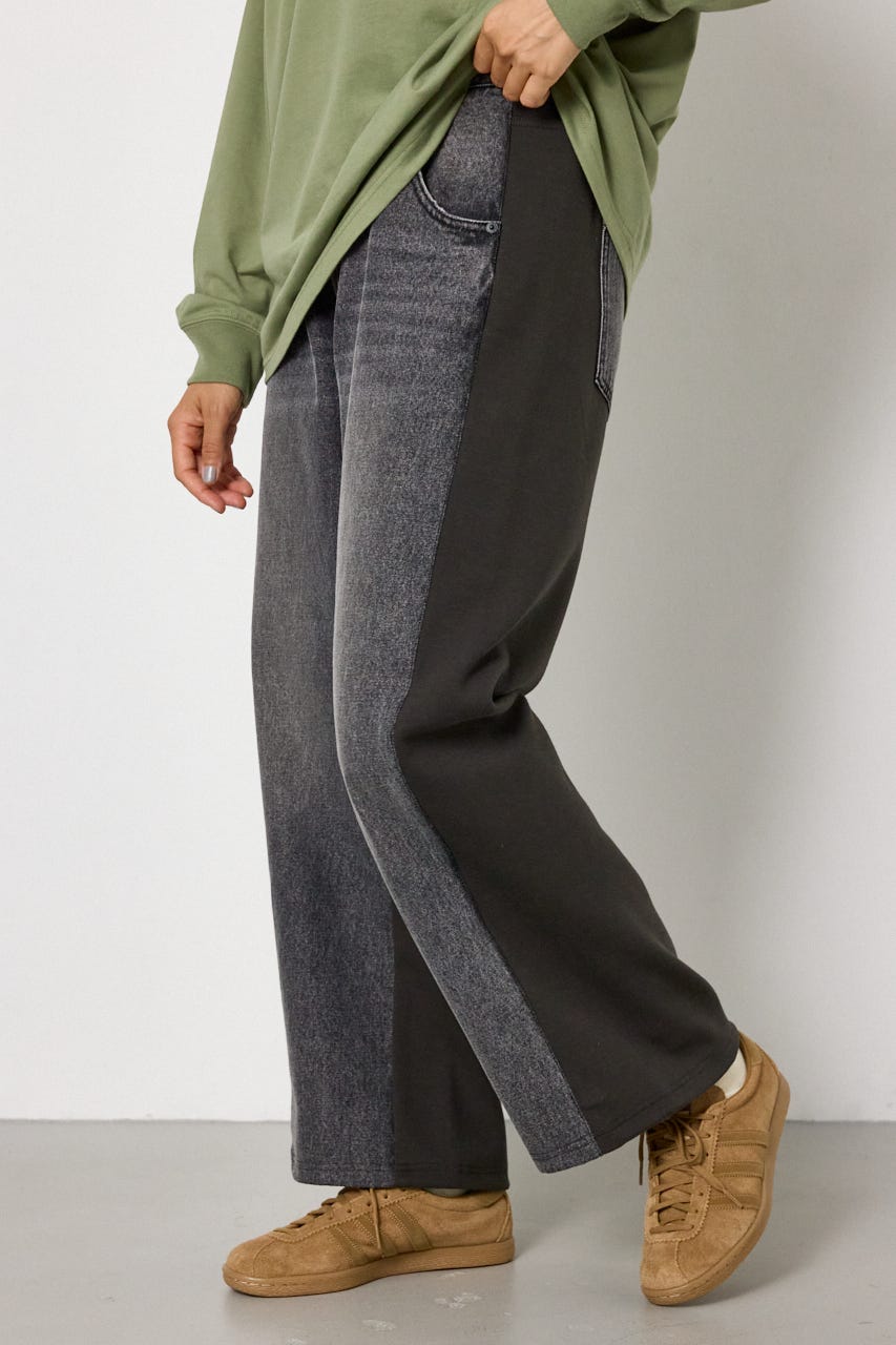 DENIM COMBO PANTS BLK S