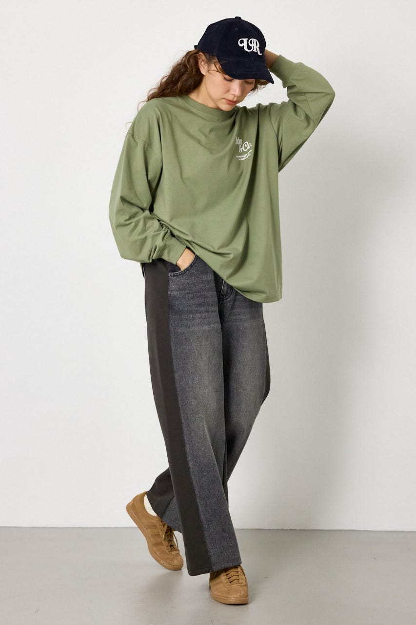 DENIM COMBO PANTS BLK S