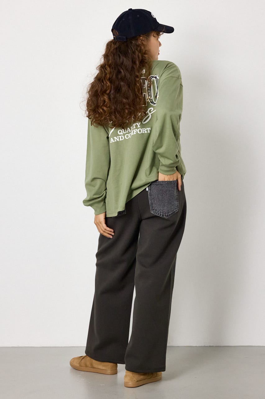 DENIM COMBO PANTS BLK S