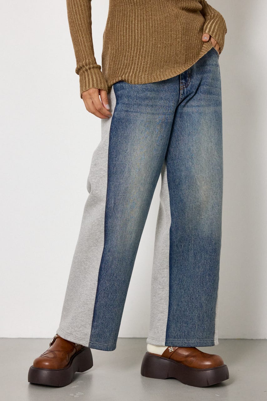 DENIM COMBO PANTS BLU S