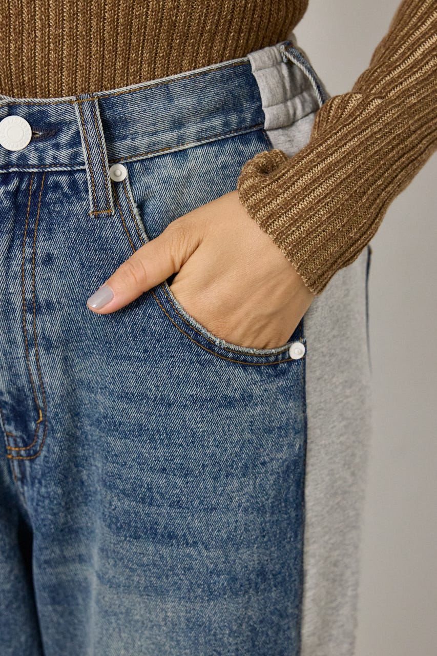 DENIM COMBO PANTS BLU S