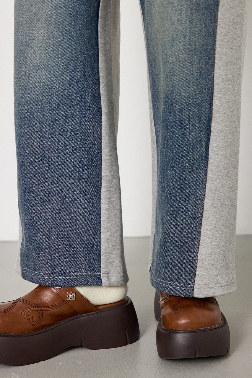 DENIM COMBO PANTS BLU S