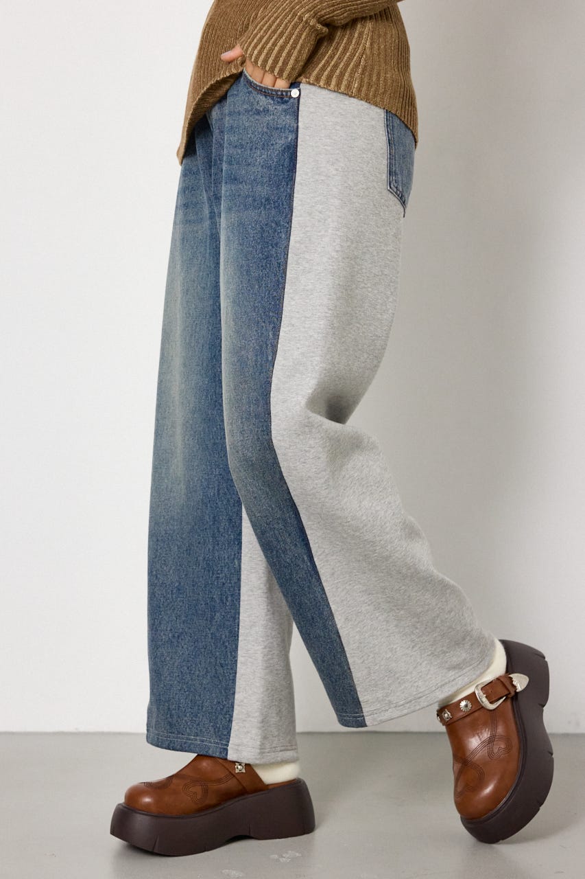 DENIM COMBO PANTS BLU S