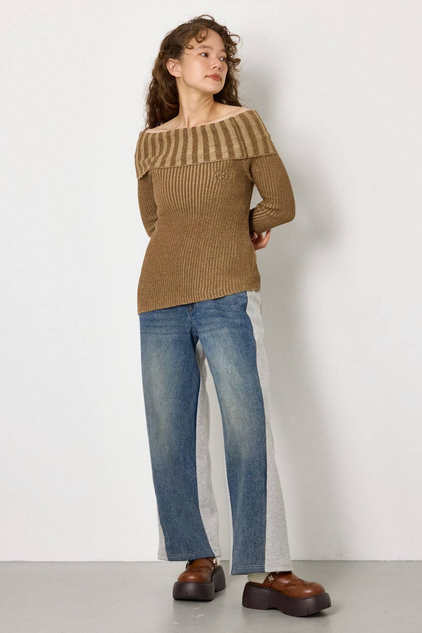 DENIM COMBO PANTS BLU S