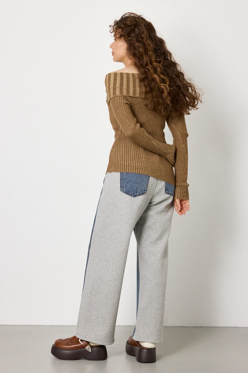 DENIM COMBO PANTS BLU S