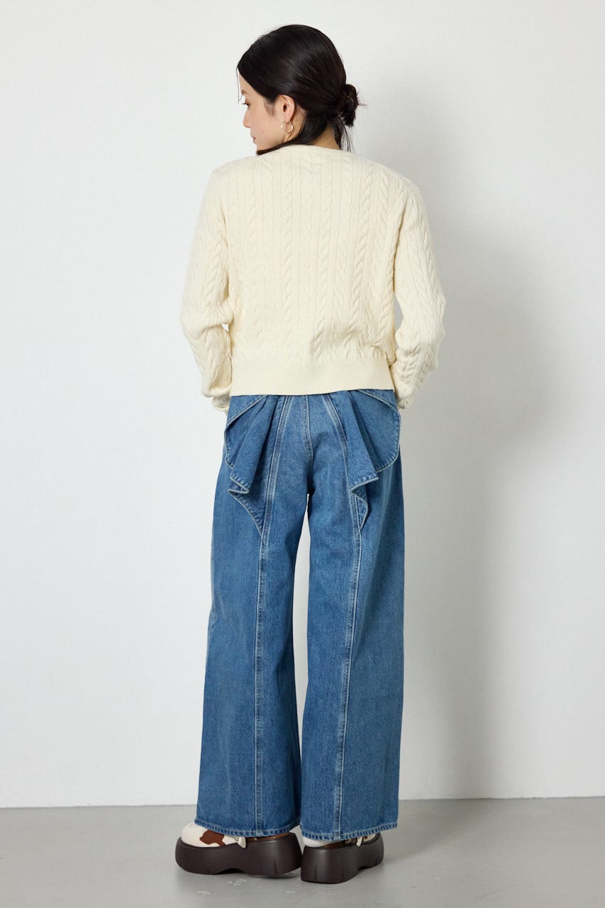 【AW先行予約アイテム】ビッグリボンデニムパンツ BLU S