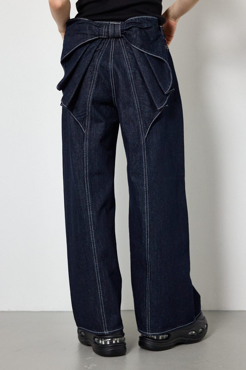 【AW先行予約アイテム】ビッグリボンデニムパンツ One Wash M
